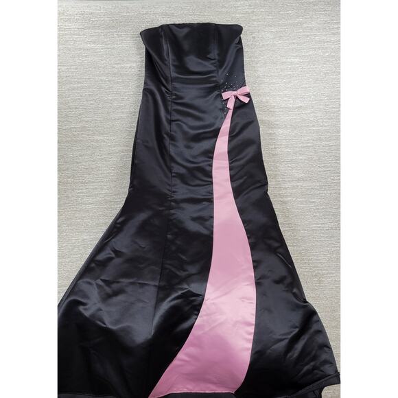 VTG Gunne Sax Jessica McClintock Gown 5/6 Black‎ Pink Satin Fairy Formal Dress - Picture 3 of 16